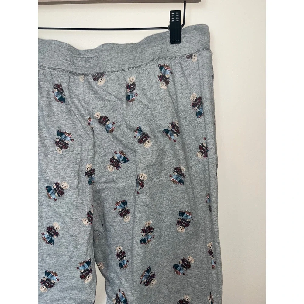 Polo Ralph Lauren Mens Polo Bear All Over Print‎ Jogger Pajama Pants Gray Large